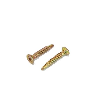 China Wholesale Price Flat Self Drilling Screws Yellow Galvanized Chipboard Yellow Chipboard Screws for sale