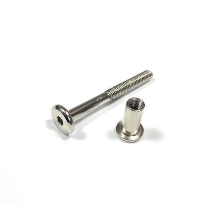 China JSCREW M8*19 Chicago Flat Screw , White Finished SS Screw for sale