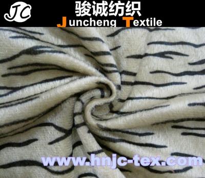 China printed Tiger stripes knitting fabric/short plush fabric with good quality/common velboa for sale