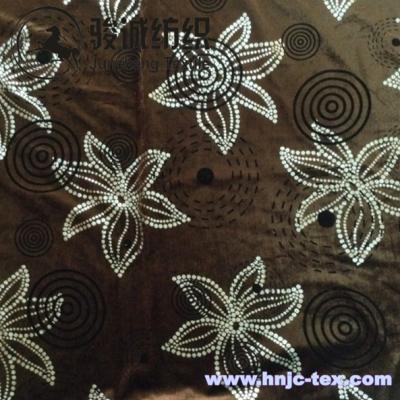 China Delicate polyester velvet and spandex flower printing fabric for decoration and upholstery for sale