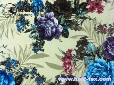 China Anti static/anti pilling paper printing flower printed velvet fabric for apparel for sale