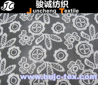 China 2015 trend 100% polyester wave pattern chemical crochet lace fabric for women dresses for sale