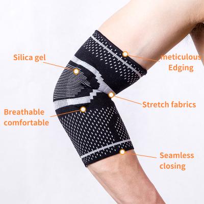 China Comfortable Breathe Freely 2021 New Style Wholesale Comfortable Silicone Elbow Brace Compression Support Sleeves for sale