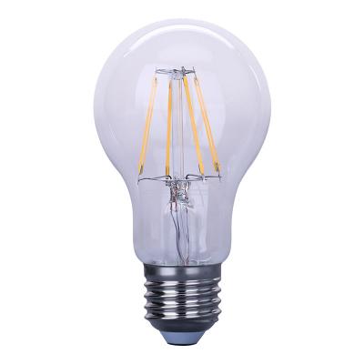 China Warehouse Wholesale Hot Sale Decorative Clear Glass Led Bulb 6W E27 B22 Filament Lamp 110V 220V A60 A19 6W 600lm Vintage Edison Bulb for sale