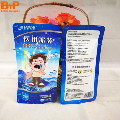 China Disposable OEM Plastic Packaging Bag Use For Health Care Sport Injury Ice Bag First Aid Pain Medical Plastic Frozen Packaging for sale