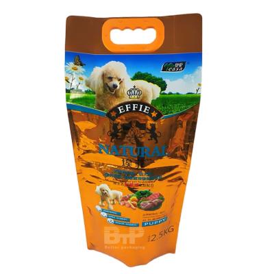 China Recyclable custiom made pet food packaging bag stand up plastic bag with zipper by large capacity for 5KG and 10KG for sale