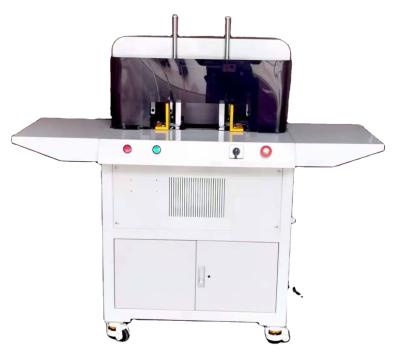 China Grocery Store Double Head Semi-automatic Newspaper Distribution Tour Corner Cutter Electric Punch Machine Customized 30mm Word Knife Function for sale