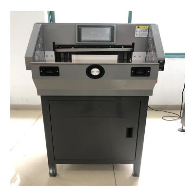 China Double advance rod pushing touch screen design.7. Automatic Guillotine with Lowest Price Electric Paper Cutter for sale