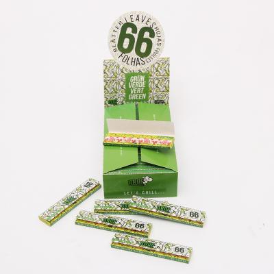 China Custom Hot Sale Brand Logo Bros Green 66L Rolling Paper Rice Material Smoking 110*44MM for sale