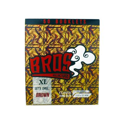 China New Fashionable Bros Brown 50L Original Unbleached Tall Paper Healthy Smoking Smoking Rolling Paper for sale