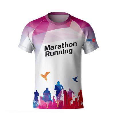 China Wholesale Promotional Unisex Anti-Wrinkle Half Marathon T-shirts Sports Marathon Custom Printing Running T-shirts With Your Logo And Design for sale