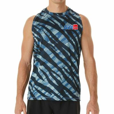 China QUICK DRY Comfortable Event Organizers Sublimation Running T Shirt Vest Custom Mens Sleeveless 3D Printed Logo Design Tank Top Singlet for sale