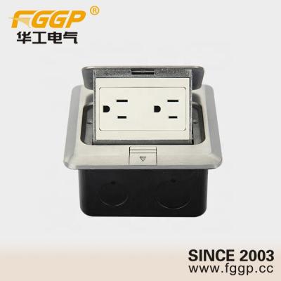 China Differencce Convenient Types 110v or 220v Outlet USA Standard 2 Flip Up Floor Box Socket US Outlets for sale