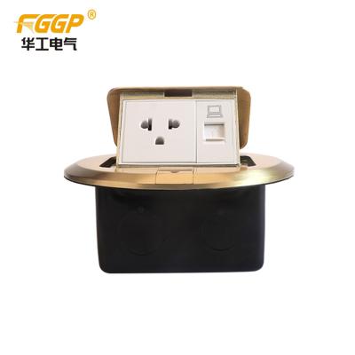 China Residential / general purpose us universal floor receptacle with data connection round floor socket with rj45 for sale