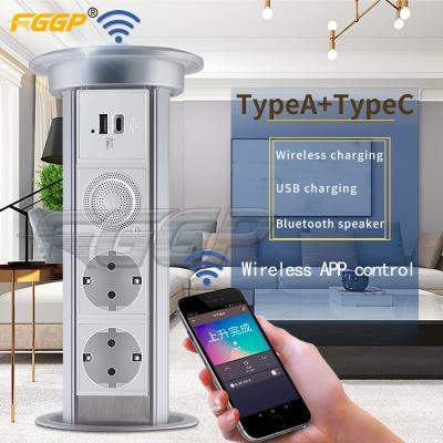 China Residential / General Purpose RTS EU Electric Power Outlet With Audio For Home Kitchen Motorized Pop Up Outlets With USB Type C for sale