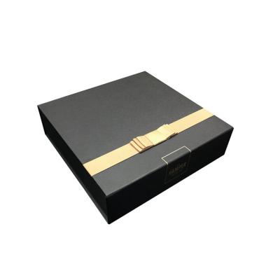 China Factory Recyclable Custom Hamper Gift Box Rose Gold Foil Luxury Printing Packaging Magnet Folding Paper Rigid Box With Ribbon Magnetic Lid for sale