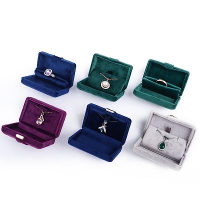 China Recyclable Ring Gift Box Wedding Necklace Flannel Jewelry Box Velvet Pendant Jewelry Box for sale