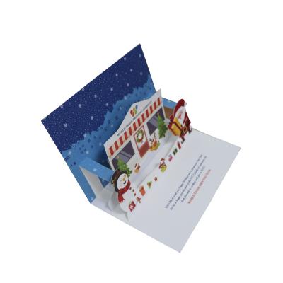 China New Style Recyclable Best Selling Happy New Year Merry Christmas 3D Thank You Cards for sale