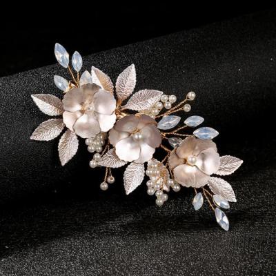 China Alloy+Rhinestone+ Crystal Wedding Bridal Hair Pins Beads Flower Crystal Hair Clips Wedding Jewelry Hair Accessories for sale