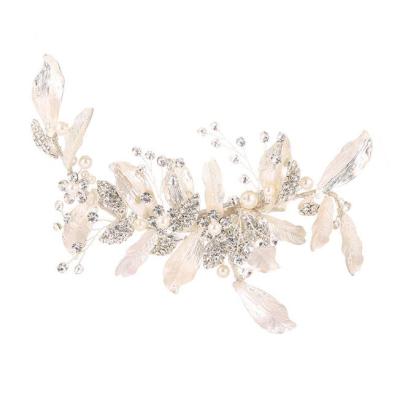 China Handmade Alloy+Rhinestone+pearl Hair Pins Women Jewelry Hair Accessories Flower Pearl Wedding Hair Pin For Bride for sale