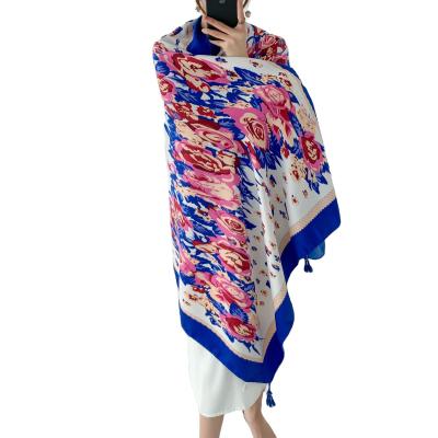 China Wholesale Multi Functional Colorful Printed Wide Breathable Long Cotton Hijab Shawl for sale