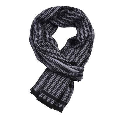 China Fashion Wholesale High Quality Warm Long Cashmere Winter Men's Black Shawls for sale