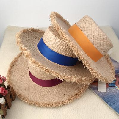 China New High Quality Spring And Summer Round Straw Hat With Rough Brim for sale