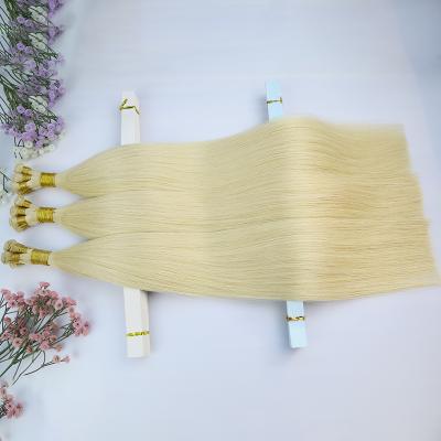 China Double Stunning Russian Blonde Silky Straight Human Remy Hair Extensions Drawn Weft 100% Hair for sale