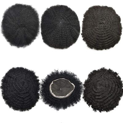 China Curly On Roots Man Unit Replacement Full Wave 8mm Swiss Lace Afro 12mm Based Hairpieces For Black Men for sale