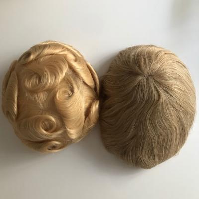 China Breathable Wig and Hairpiece 8x10 6inch Natural Looking Stock Hairpiece 22R INCINERATE BLOND Swiss Full Lace Hairpiece For Men for sale