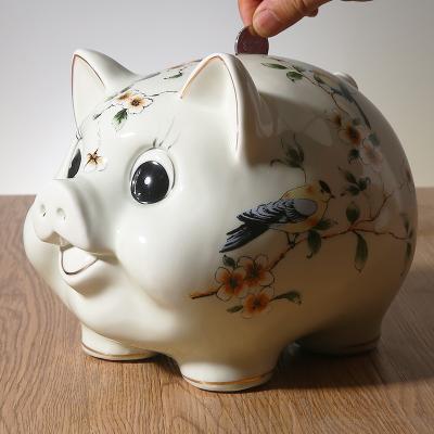 China Cion Cash US Dollar Money Saving Jar Ceramic Pig Piggy Bank Coin Savings Counters Money Jar Change Gift For Kids Children for sale