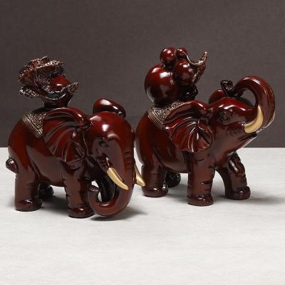 China Lovely Chinese Resin Elephant Living Room Decoration Arts and Crafts Gifts Desktop Organizer Other Home Decor for Household Home Items for sale