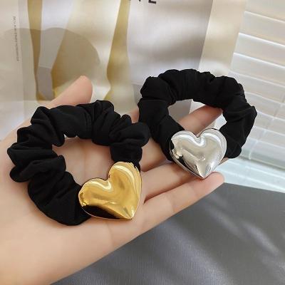 China High Soft French Head Circle Rope Lovers Ball Elastic Ponytail Band Hair Ornaments for sale