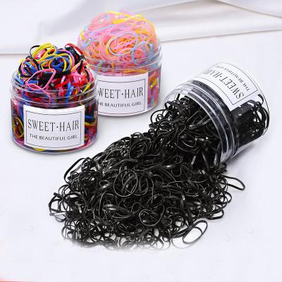 China Cute thickened elastic band elastic band female black Korean children color soft rope hair disposable headdress hair rope for sale