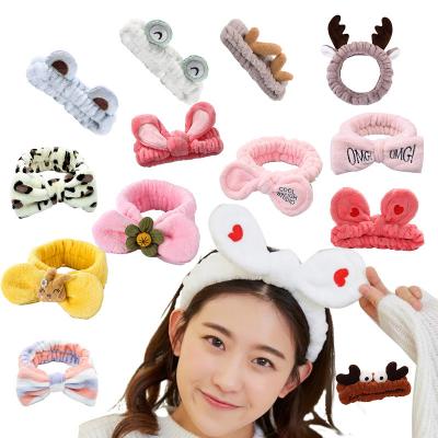 China Solid color flannel headband cute fairy factory wash face girl cartoon direct supply sweet Korean version for sale