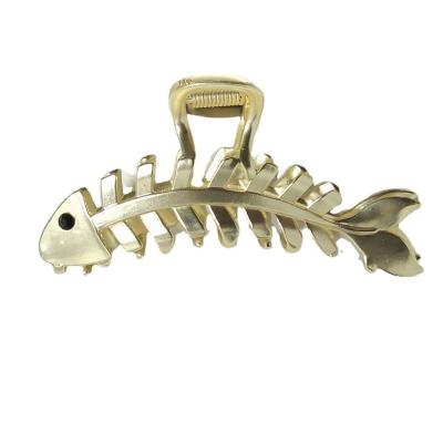 China Large Metal Cross Fish Bone Clip Net Red Shark Hair Clip for sale