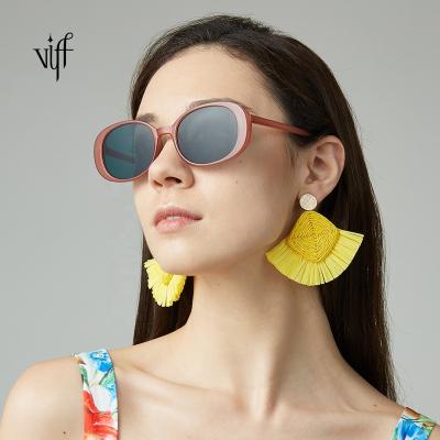 China High Quality Plastic Oval Well-designed Glass Sunglasses Women HP20042 Sun Glasses Fashion VIFF Sunglasses for sale