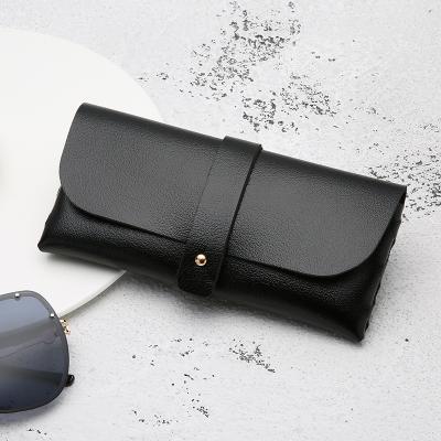 China Durable fashion eyewear bag black glass custom private logo pocket leather soft sunglasses case for sale