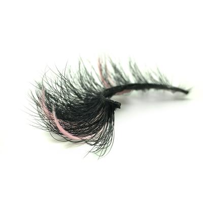 China Long natural color false eyelashes thick and exaggerated lashes beautymakeup 25mm mink lashes personality faux lashes for sale