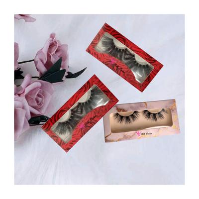 China Natural Long Lick Boxes Plastic Wrap Magnetic Faux Mink Lashes for sale