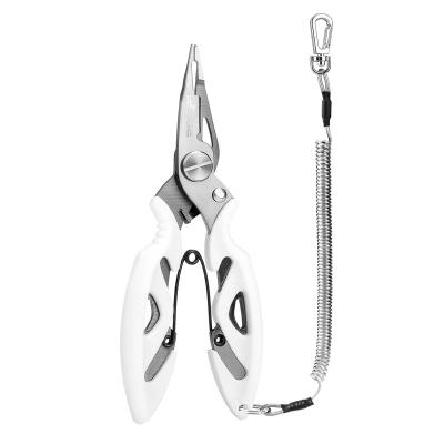 China Wire Cutter Snares Fishing Pliers Scissors H02 Stainless Steel Mini Size White Slot Ring Fishing Pliers for sale