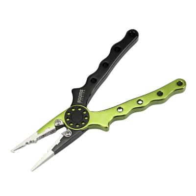 China Practical Fishing Tool Rumbles Fishing Pliers X02 Aluminum Alloy Split Ring Cutters Hooks Remover Tool with Retractable Lanyard and Sheath Tackle for sale