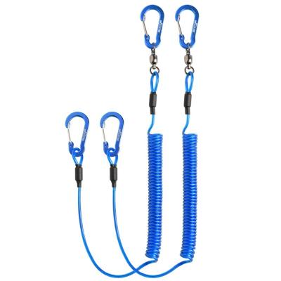 China Booms Ball Bearing Fishing T02 Heavy Duty Safety Rope Coiled Lanyard for sale