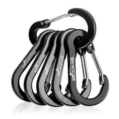 China Water Treatment Rumbles Fishing CC1 Multi-Use Aluminum Clip Hanger Gear Carabiner With 6 Packs for sale