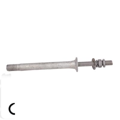 China The connector between insulator and cross arm power fitting galvanized steel shaft for pin type insulator for sale