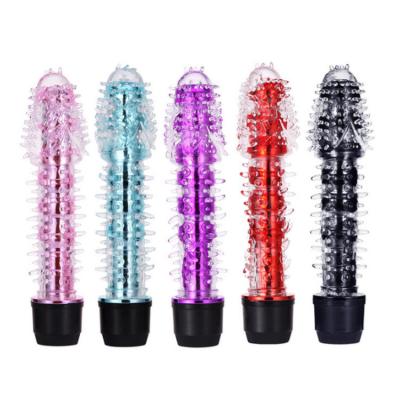 China Dragon Beard Barbed Silicone Vibrator Female Masturbation Crystal Vibrator Single Light Stick Rechargeable Vibrator Massager AV Stick Light Vibration for sale