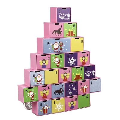 China Recycled Materials Advent Calender Christmas Tree Cardboard Custom Box for sale