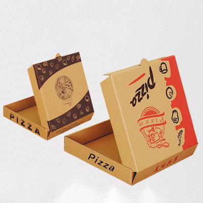 China Recyclable Custom Printed Logo Design 6/7/8/9/10/12 Inch 3 Layer Pizza Corrugated Paper Box for sale