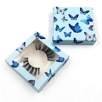 China Recyclable Empty Butterfly Printing Cosmetic Items Packaging Box False Eyelash Storage Box for sale