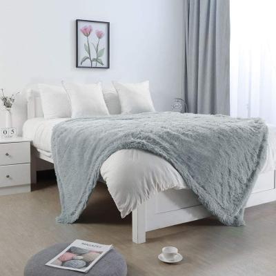 China PORTABLE Luxury Warm Throw Blanket Plush Pile Fleece PV Fleece Blanket Long Fleece Blanket for sale